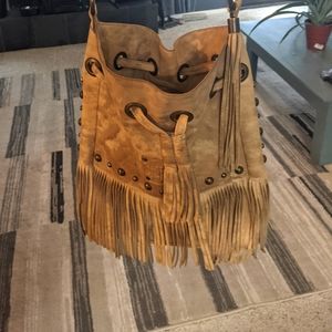 STS fringe leather purse
